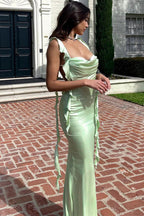 Tie-Back Ruffle Slip Dress