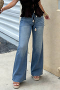 Stylish High-waisted Pocket Casual Wide-leg Jeans