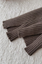 Vertical Stripe Chunky Slouch Split Hem Leg Warmers