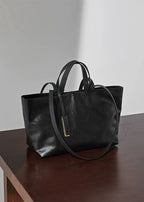 Corvina - Structured Leather Tote with Crossbody Strap