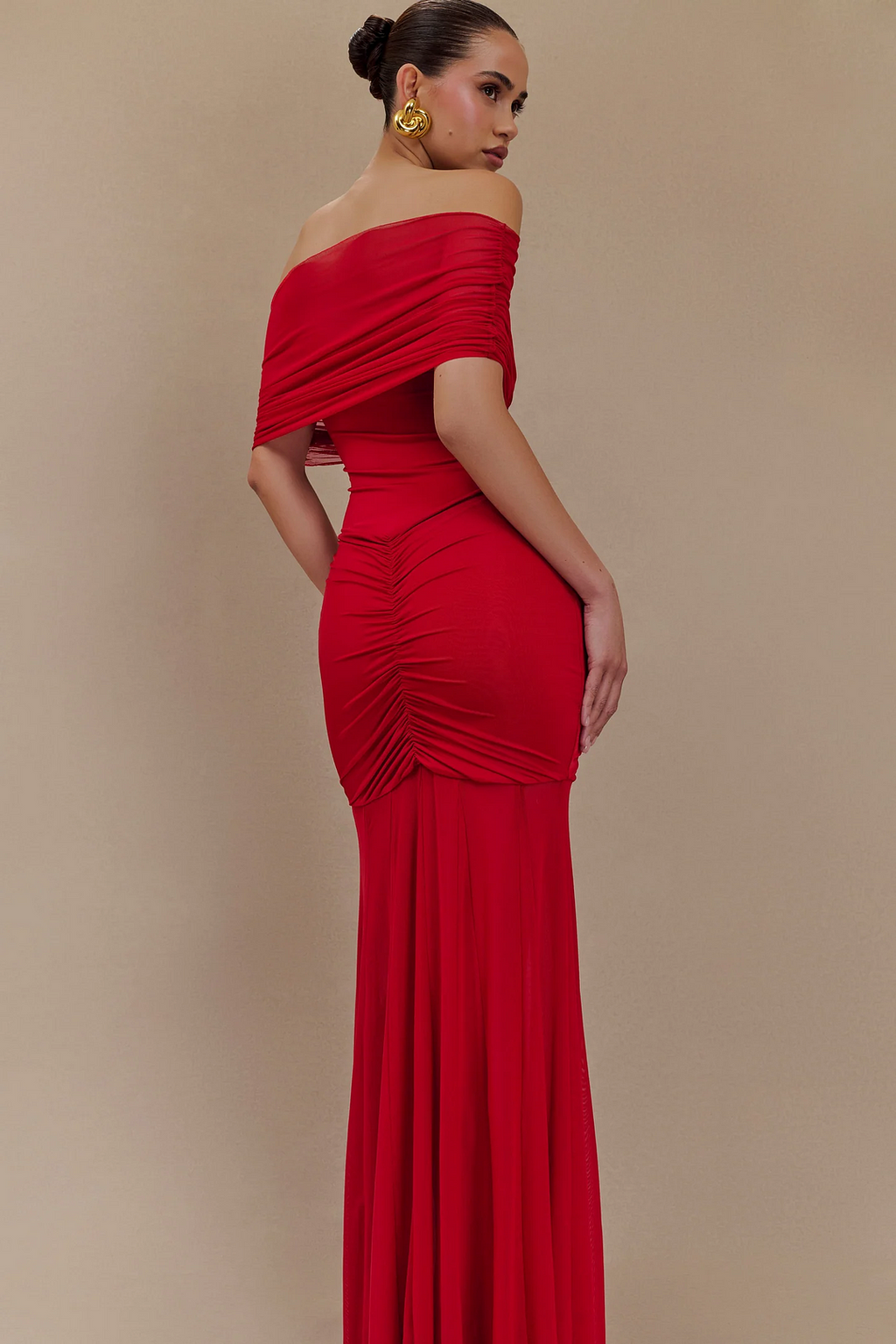 Piper - Off - Shoulder Pleated Maxi Dress