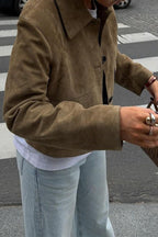 Commuter Solid Button Front Long Sleeve Coat