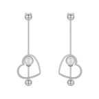 18K Gold Titanium Steel Heart-shaped Peach Heart Pearl Earrings
