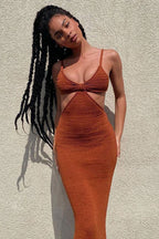 Sexy Bodycon Vacation Knit Maxi Boho Dress