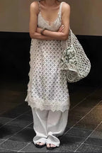 Floral Lace Spaghetti Strap Boho Dress