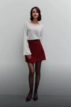 High Waist A Line Slit Skirt