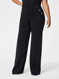 Button wide-leg flat T-shirt