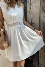 Patchwork Lace Short A-Line Boho Dress