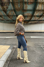 Batwing Sleeve Hollow Trendy Knitted Pullover Top