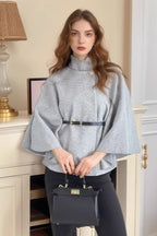 Belted Wool Cape Coat