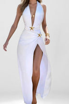 Fashionable V-Neck Split Loose Party Dress