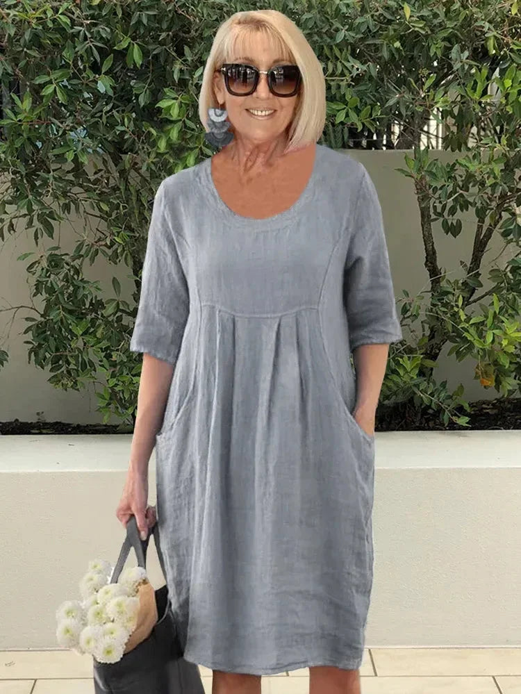 Leah Boutique Summer Dress with Pockets Evening Wear Edit