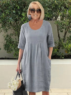 Leah Boutique Summer Dress with Pockets Evening Wear Edit