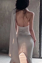 Weird Puss Backless Halter Maxi Dress