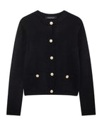 Cropped Knit Pocket Cardigan