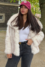 Faux Fox Fur Wide Collar Warm Loose Winter Coat