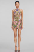 Gloria Embroidered Floral Mini Dress