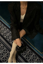 Chic SingleBreasted Sequin Blazer