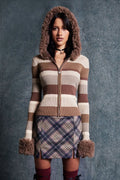 Vintage Fleece Hooded Knit Sweater
