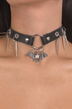 Gothic Hip-hop Style Leather Rivet Bondage Collar