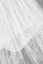 Sexy Sheer Brocade Lace White Jacquard Maxi Skirt