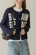 Loose Fit Letter Embroidery Sweater