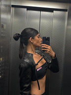 Extra Short Buckle Crop Jacket