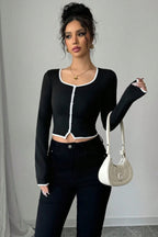 Ribbed Cropped Knit Top