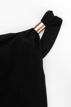 Asymmetric One Shoulder Metallic Cami Top