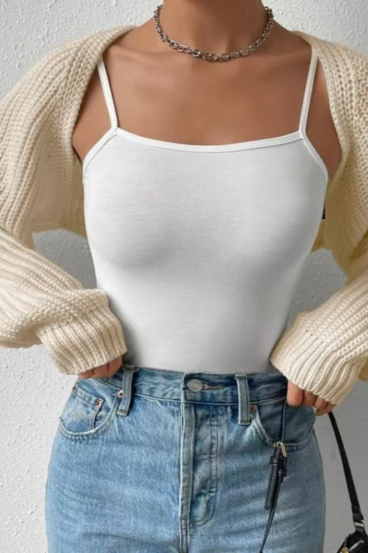 Ribbed Knit Long Sleeve Cardigan