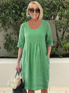 Leah Boutique Summer Dress with Pockets Evening Wear Edit