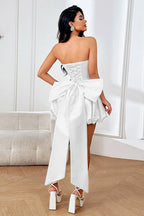 Backless Bow Strapless Birthday Dress