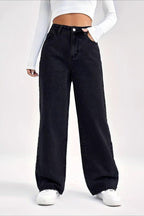 High Waist Chic Straight Relaxed Jeans