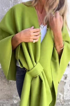 Solid Color Loose V-neck Shawl Cape Jacket