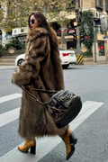 Chic Eco Fur Thick Warm FoxLike Plush Overcoat
