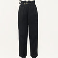 Black Belted Tapered Work Pants