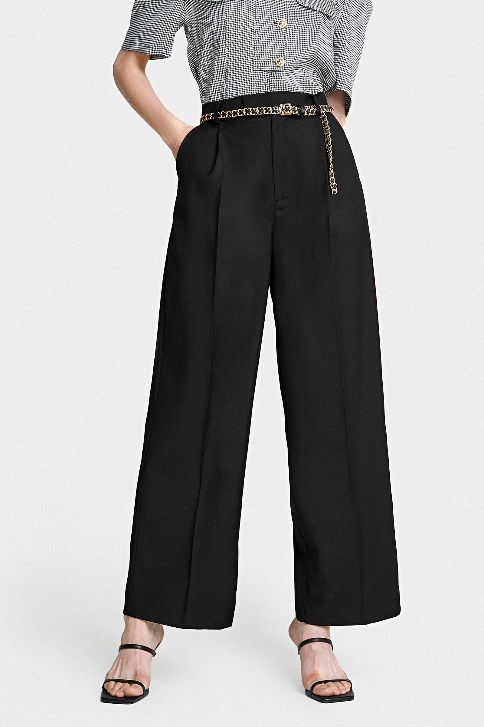 Business Essential Black Wide Slacks