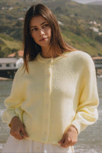 Casual Solid Buttoned Long Sleeve Knit Cardigan