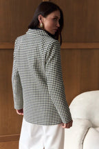 Casual Tweed Houndstooth Blazer