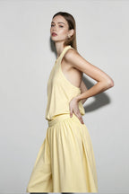 Halter backless tie waist pants vacation set