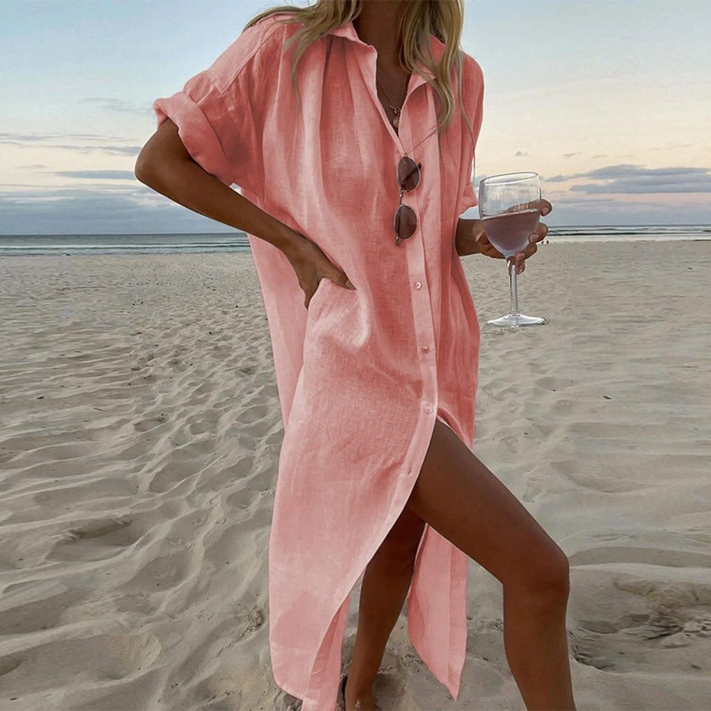 Belinda Timeless Leather Shirt Dress Evening Wear Edit