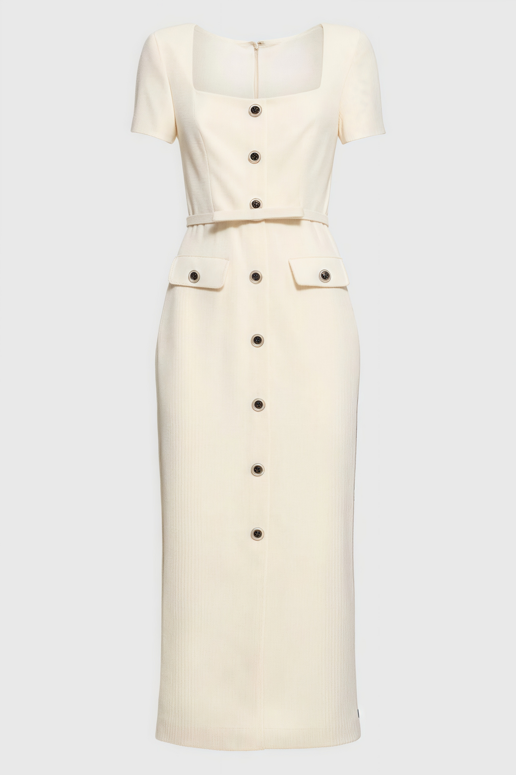 Angelse Crepe Button Midi Dress