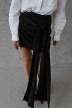Elegant Satin Loose Mini Work Skirt