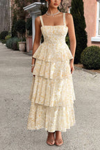 Chiffon Strap Maxi Floral Dress