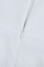 French U-Neck Drawstring Cutout Tie Cami Party Dress