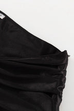 Flared Sleeve Color Block Crop Top Puffy Skirt Set