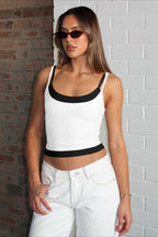 Faux Two Piece Spaghetti Strap Sexy Tank Top