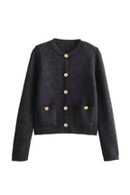 GOLDEN BUTTON KNIT CARDIGAN