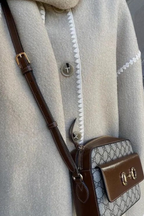 Scarf-Neckline Felt Woolen Coat