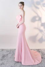 Bow Strapless Mermaid Maxi Party Dress